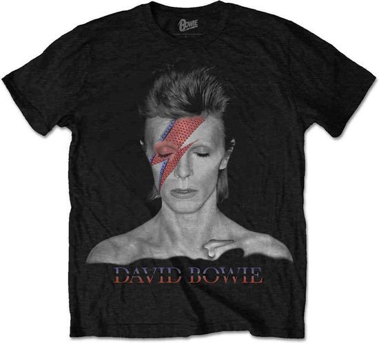 David Bowie Homme T shirt noir aladdin sane thunder officiel 