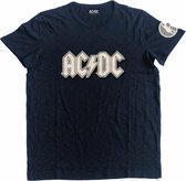 AC/DC Heren Tshirt -S- Logo & Angus Blauw