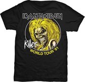 Iron Maiden Heren Tshirt -XL- Killer World Tour 81 Zwart