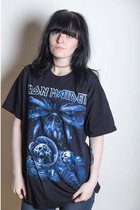 Iron Maiden Heren Tshirt -S- Final Frontier Blue Album Spaceman Zwart