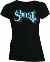 Ghost Dames Tshirt -S- Blue/Grey Keyline Logo Zwart