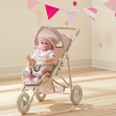 Bol.com Teamson Kids Poppenwagen Voor Babypoppen - Accessoires Voor Poppen - Kinderspeelgoed - Roze/Grijs/Polka Dot aanbieding