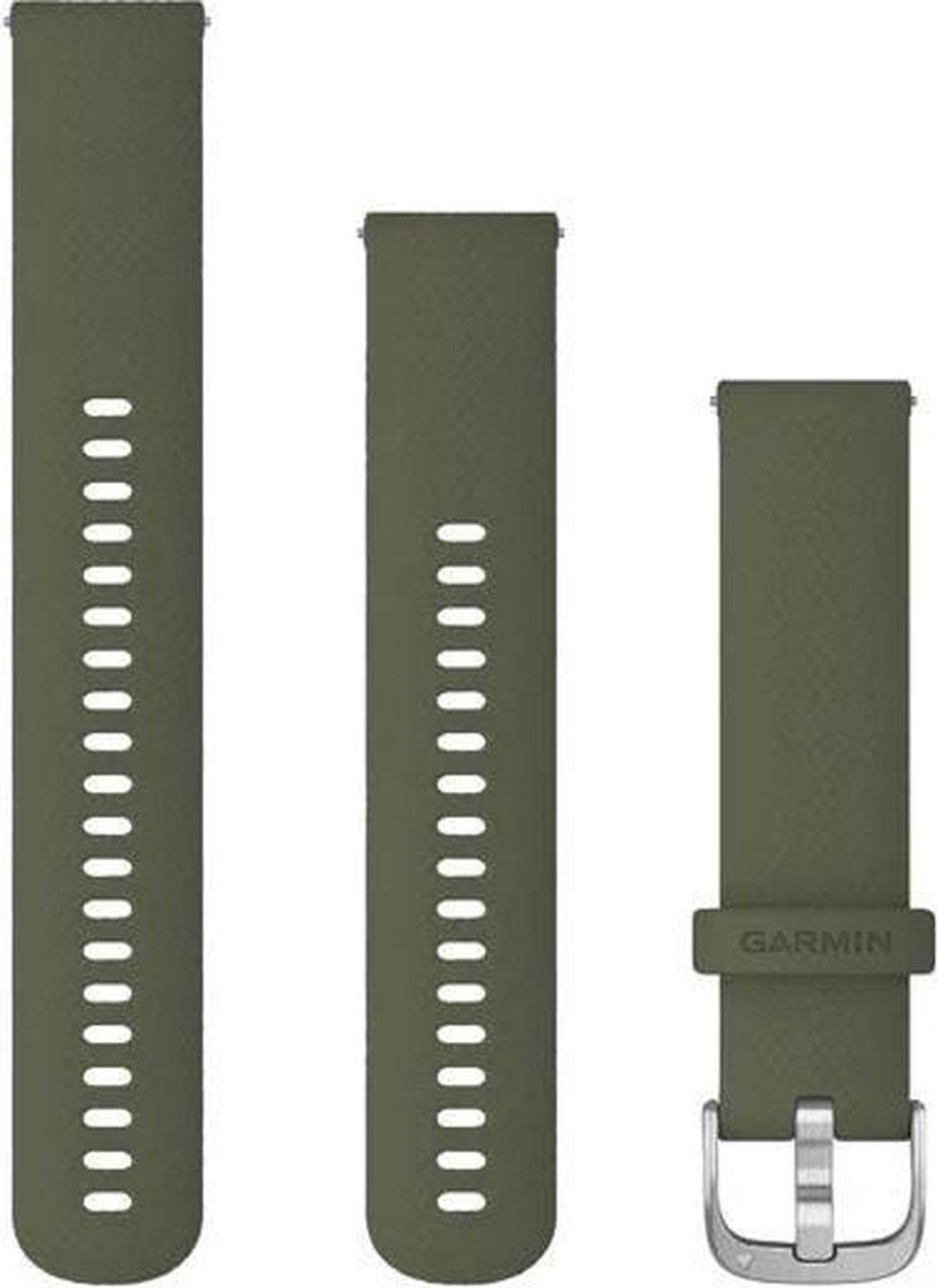 Garmin Quick Release Siliconen Horlogebandje - 20mm Polsbandje - Wearablebandje - Moss Green
