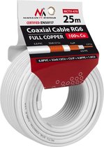 Maclean MCTV-470 coax-kabel 25 m RG-6/U Wit