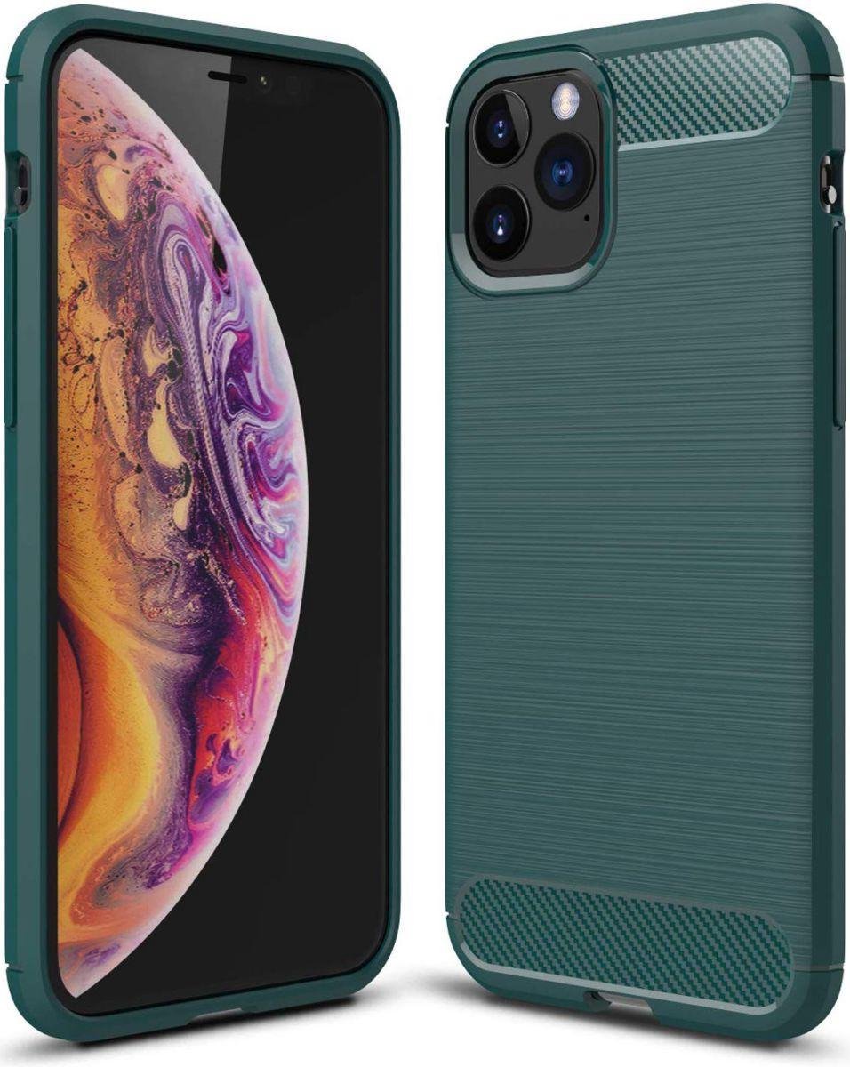 Bol Com Apple Iphone 11 Pro Max Geborsteld Tpu Hoesje Midnight Green