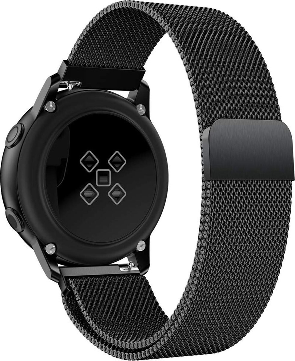 Bandje geschikt voor Samsung Galaxy Watch Active 2 (40 & 40 mm) - Zwart Milanese Band - iCall