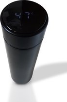 Luxe RVS Thermofles 500 ML Zwart – Koffie en Thee Thermosbeker Travel Mug – Reisbeker met Temperatuur Display
