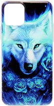 ADEL Siliconen Back Cover Softcase Hoesje Geschikt voor iPhone 11 Pro Max - Wolf Blauw