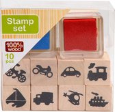 Houten Stempelset Kerst 10dlg.