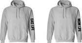 Hoodies voor papa en mama Dad life en Mom life | Leuk cadeau voor verjaardag truien met tekst | Sweaters capuchon vader en moeder | Hoodies kraamcadeau ouders | Hoodies/truien/swea