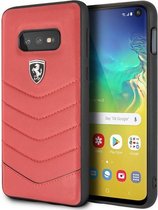 Ferrari Heritage Leather Back Case - Geschikt voor Samsung Galaxy S10e - Rood