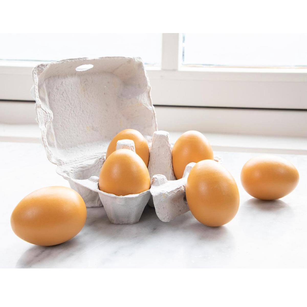 New Classic Toys® Houten Eieren in Doosje - 6 Speelgoed Eieren - Speelgoedeten - Educatief Keukenspeelgoed - Vanaf 24 Maanden — afbeelding 5