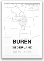 Poster/plattegrond BUREN-AMELAND - A4