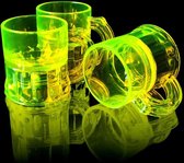 Shotglaasjes - Borrelglaasjes – Shotglaasjes plastic – Shotglazen – Fluoriserend geel – 2cl – 20 stuks