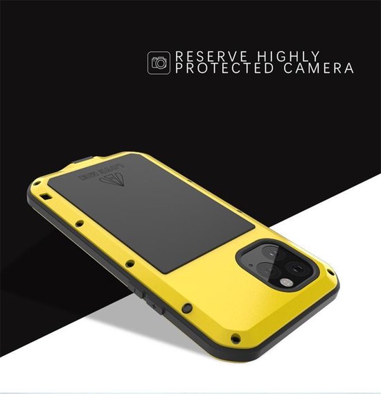 Coque Apple iPhone 11 Pro Max, Love Mei, Étui de protection extrême en métal, Noir - Coque de téléphone adaptée à: Apple iPhone 11 Pro Max