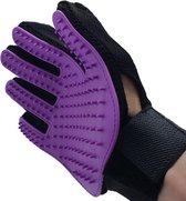 Borstel voor huisdieren - Rechter Hand - Voor Elke Vacht - Silicone - Vachtborstel - Borstel Handschoen - Paars - oDaani