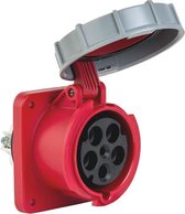 Mete - CEE female - inbouw - 5 polig 6H 63A IP67 - waterdicht - kracht - rood -  stekker 380-415VAC