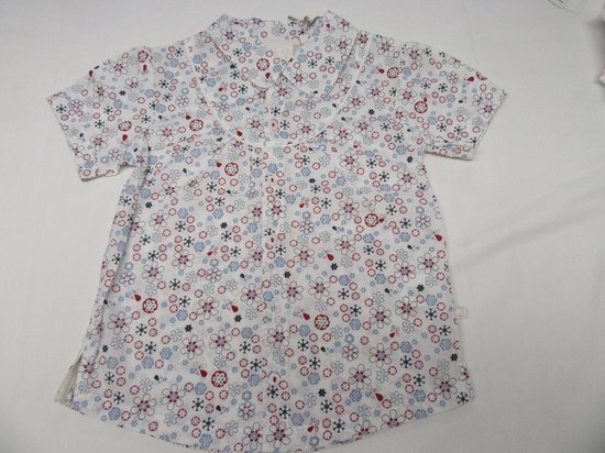 noukie's, meisje , blouses , gebloemd , wit /  rood / blauw ,4 jaar 104