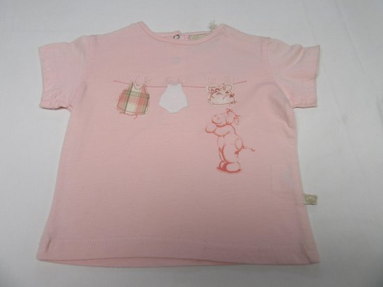 noukie's, fille, t-shirt à manches courtes, corde à linge rose, 6 mois 68