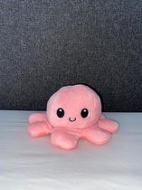 Octopus knuffel – Mood Knuffel – Blij/Boos Knuffel – Omkeerbaar – Emotie Knuffel – Lichtroze / Donkerroze