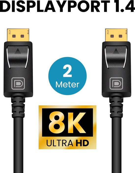 Likeur Moderniseren Met name Somstyle Displayport kabel 1.4 – 8K 60Hz – 4K 144 Hz - 32.4GBps –  Gecertificeerd – DP... | bol.com