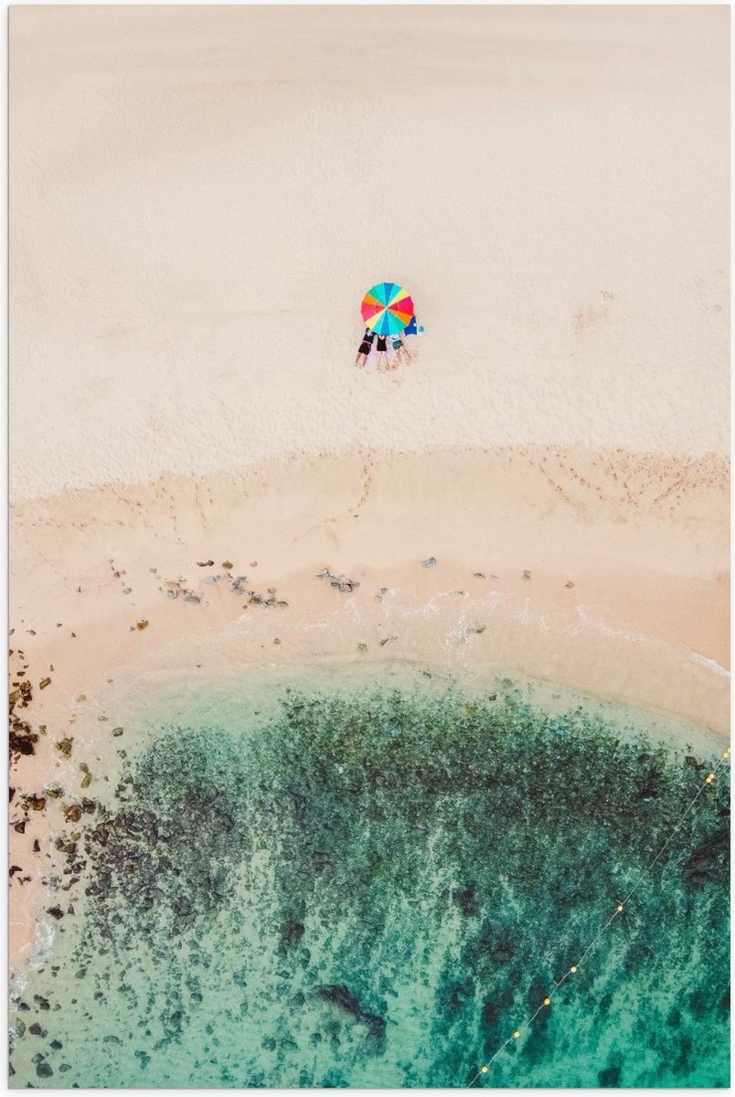 Poster – Gekleurde Parasol op het Strand - 40x60cm Foto op Posterpapier