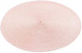 Placemats - SET VAN 6 PLACEMATS PINK GEWEVEN 35 CM DIAMETER