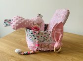 Luiertaart small rammelaar roze/meisje | kraamcadeau | babyshower | kraamfeest