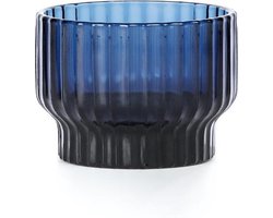 XLBoom Volta Theelicht - in Glas - Blauw - 9 × 9 × 7 cm