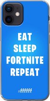 6F hoesje - geschikt voor iPhone 12 Mini -  Transparant TPU Case - Fortnite - Eat Sleep Fortnite Repeat #ffffff