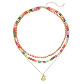 Ketting Summer Shell - multicolor - verstelbaar - layered ketting