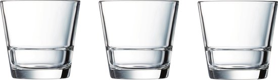 12x Tumbler waterglazen transparant stapelbaar 210 ml - Glazen - Drinkglas/waterglas/sapglas