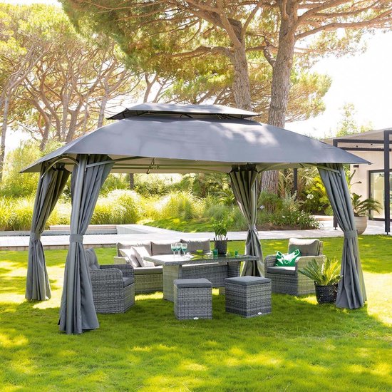 Lifegoods Partytent - Paviljoen - 3x4.5 M - Easy Up - Opvouwbaar - Waterdicht- Blauw