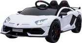 Lamborghini Aventador SVJ, 12 volt elektrische kinderauto met echte vleugeldeuren! | Elektrische Kinderauto | Met afstandsbediening | Kinderauto voor 1 tot 6 jaar