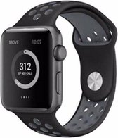 Sportbandje - Siliconen Bandje - Zwart/Grijs - Geschikt voor Apple Watch - 38/40 mm - M/L