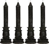 4 Kaarsen - Zwart - h. 25cm - 108 branduren