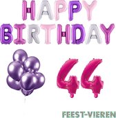 44 jaar Verjaardag Versiering Ballon Pakket Pastel & Roze