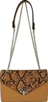 Fashion crossbody tasje snake Flora & Co camel