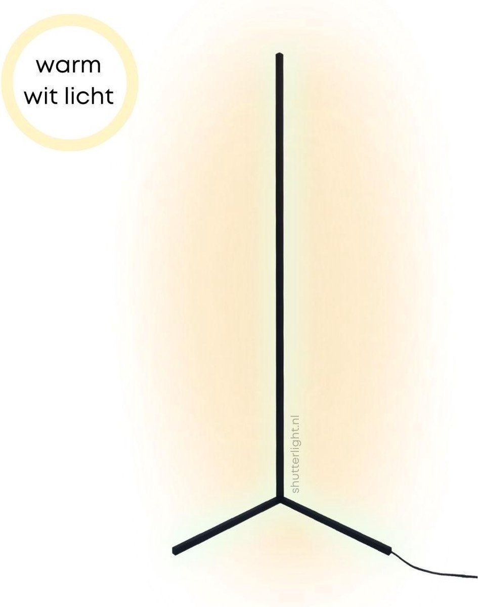 Shutterlight® Vloerlamp LED Wit Licht Dimbaar Zwart