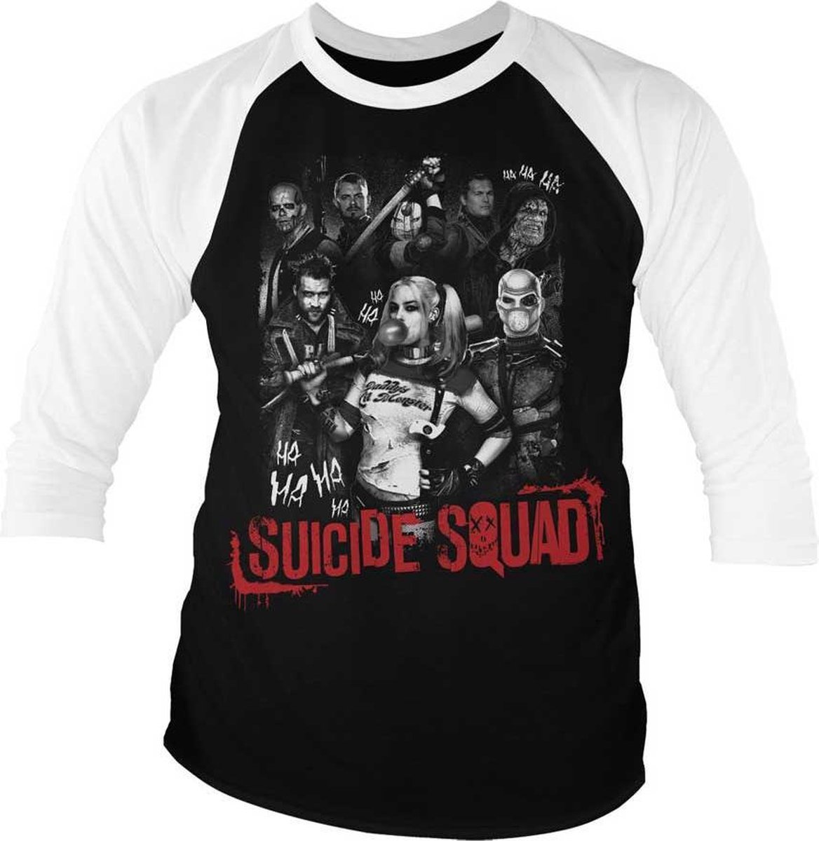 DC Comics Suicide Squad Raglan top -L- Suicide Squad Zwart/Wit