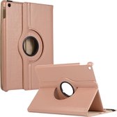 Hoes Geschikt voor iPad 10.2 2020 Hoes Case 360 Draaibare Hoes Cover - Hoesje Geschikt voor iPad 8 Hoesje Draaibaar - Rosé goud