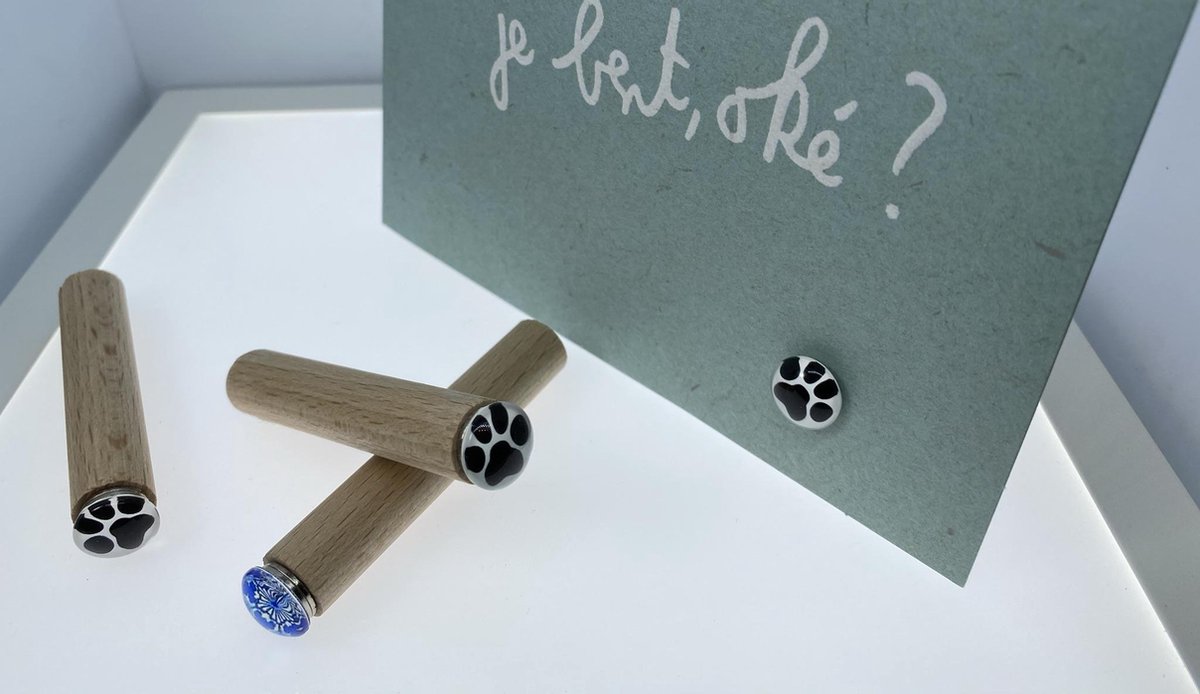 High5wood Kaartpin: Cat Feet set van 3 + 1 - Fotostandaard om je foto overal te kunnen neerzetten