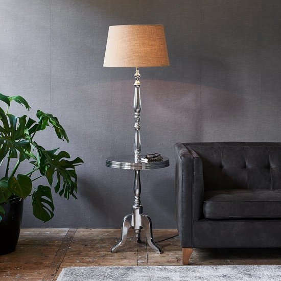 overal Extreme armoede Staat Riviera Maison Vloerlamp - Winston Winetable with Lamp - Zilver | bol.com