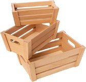 Opbergboxen - Set van 3 - Hout - 30-26-22x20-16 cm-12x11-10-8cm