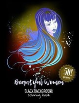 Beautiful Women Black Background Coloring Book