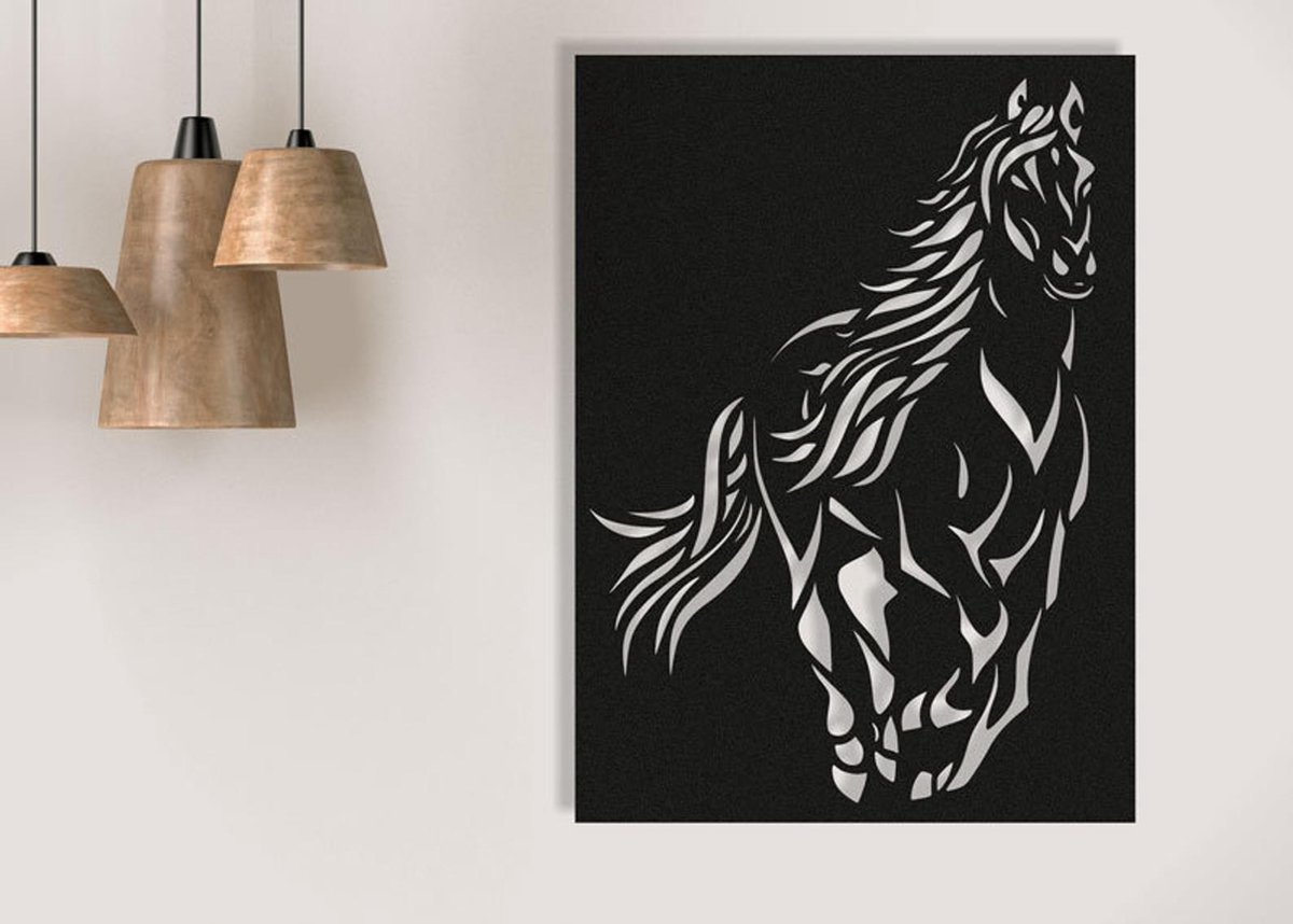 Paard wanddecoratie Houten muurdecoratie Woonkamer