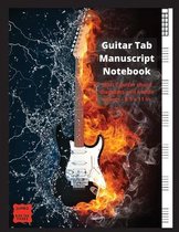 Guitar Tab Manuscript Notebook with 7 Guitar Chord Diagrams and 6 wide staves