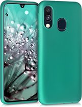 kwmobile telefoonhoesje geschikt voor Samsung Galaxy A40 - Hoesje voor smartphone - Back cover in metallic turquoise