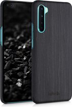 kalibri hoesje voor OnePlus Nord - Beschermende telefoonhoes van hout - Slank smartphonehoesje in zwart