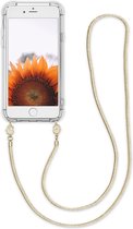 kwmobile hoesje voor Apple iPhone 6 / 6S - Beschermhoes voor smartphone in transparant / metallic goud - Hoes met koord
